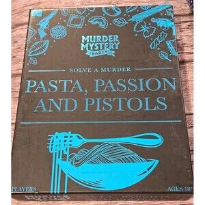 University Games Pasta, Passion & Pistols Solve A Murder Game/8 Players 18+ (180